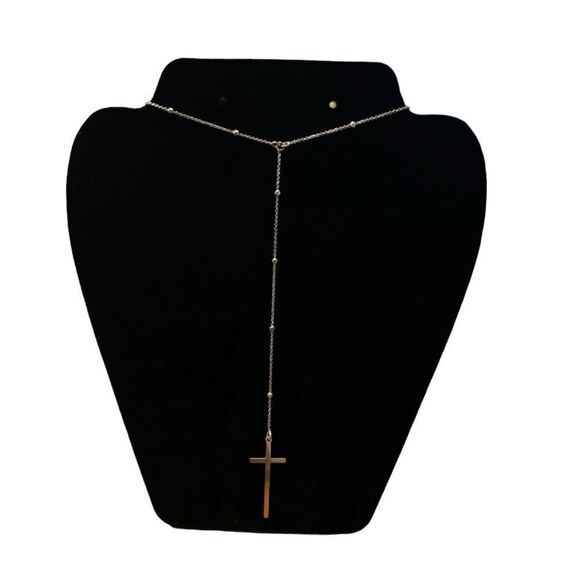 NWT Argento Vivo Cross Lariat Necklace, 17-1/2 + 2" Extender - Picture 2 of 3